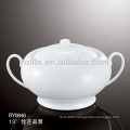 Fine porcelain soup tureen jar for restaurant and hotel